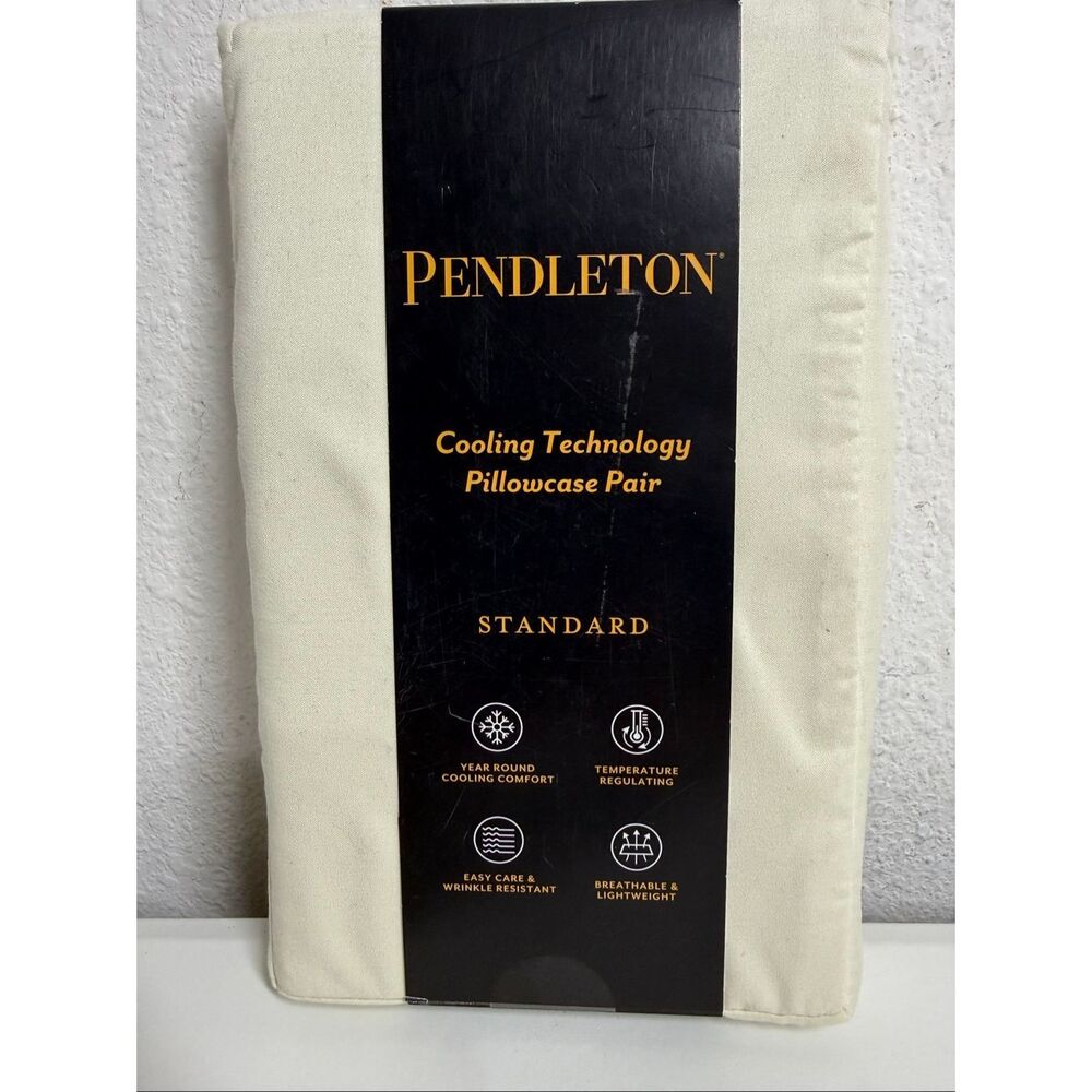 NWT Pendleton Cream Ivory Cooling Technology STANDARD Pillowcase Pair